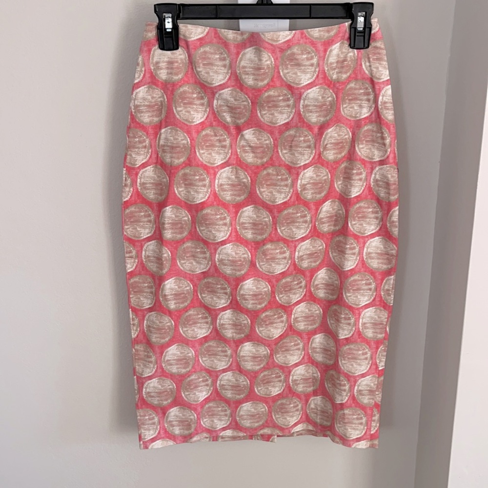 NWT Samantha Sung chloe skirt pink with brown dots size 2